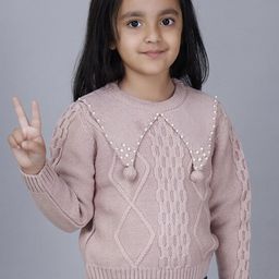 JoE Hazel Girls Cable Knit Acrylic Pullover-image-71