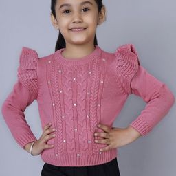 JoE Hazel Girls Cable Knit Acrylic Pullover-image-30