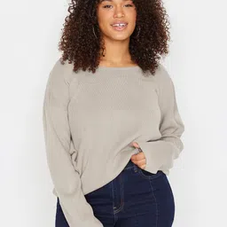Trendyol Round Neck Drop Shoulder Sleeves Acrylic Pullover-23