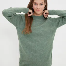 Trendyol Mock Neck Ribbed Pullover-51