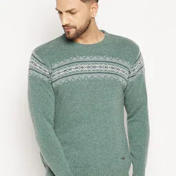 Duke Men Green & White Pullover-image-90