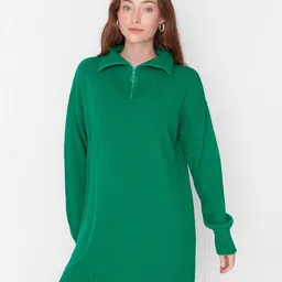 Trendyol Turtle Neck Acrylic Longline Pullover-26