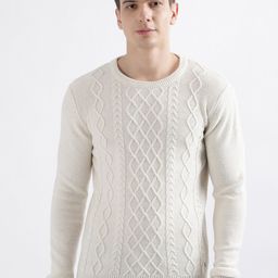 Iconic Cable Knit Woollen Pullover-image-21