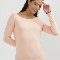 Tommy Hilfiger Boat Neck Full Sleeves Cotton Pullover-image-13