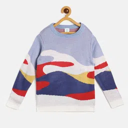 MINI KLUB Boys Blue & Red Printed Pullover-image-14