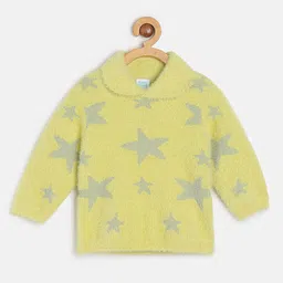 MINI KLUB Girls Geometric Printed Hooded Pure Cotton Pullover-picture-46