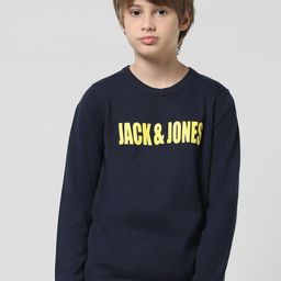 Jack & Jones Junior Boys Typography Printed Pure Cotton Pullover-23