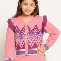 One Friday Girls Self Design Cardigan-picture-3