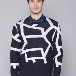 Antony Morato Men Navy Blue & White Printed Pullover-picture-31
