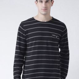 Club York Men Black & Grey Striped Pullover-image-54