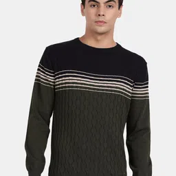 t-base Striped Round Neck Cotton Pullover-image-47
