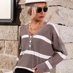 StyleCast Brown Striped Pullover-image-46