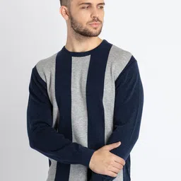 Status Quo Striped Acrylic Pullover-picture-53