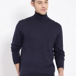 t-base Men Navy Blue Cotton Pullover Sweater-image-71