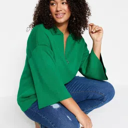 Trendyol Plus Size Mandarin Collar Regular Pullover Sweaters image 3