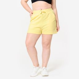 Women's Fitness Shorts with Pocket 520 - Pale Yellow-image-23