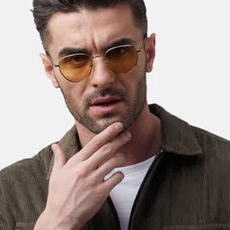 Shisen Fox FUJI Unisex Aviator Sunglasses SG132-Yellow-29