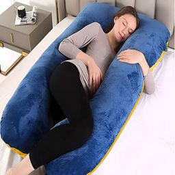 Angel Mommy Blue Fibre Filled U Shaped Maternity Pillow-image-59