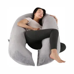 Pum Pum Grey Fibre Filled Faux Velvet Ultra Soft Maternity Pillow-image-22