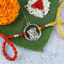 Asthetika Men Lord Ganesha Charm Rakhi-38