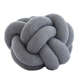 Pluchi Grey Knot Cotton Pillow-image-50