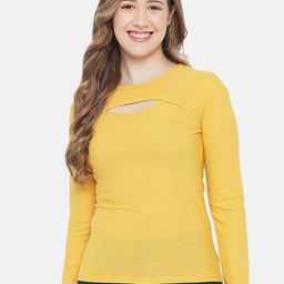 LE BOURGEOIS Yellow Solid Fitted Top-image-71