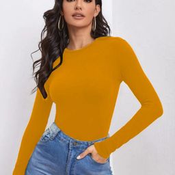 Dream Beauty Fashion Mustard Yellow Solid Top-picture-48