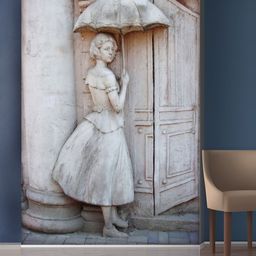 999Store White Standing Lady With Umbrella Mural Wallpaper-picture-43