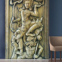 999Store Gold-Toned Fighting Statue Mural Self-Adhesive Wallpaper-picture-42