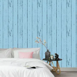 Jaamso Royals Blue Vintage Wood Print Self-Adhesive Wallpaper-image-92