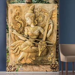 999Store Brown Lady Playing Sitar Mural Wallpaper-picture-29