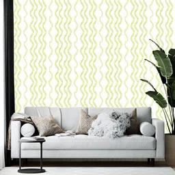 Wallpics White & Yellow Abstract Printed Wallpaper-23