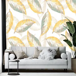 Wallpics Yellow & White Floral Printed Self Adhesive Wallpaper-19