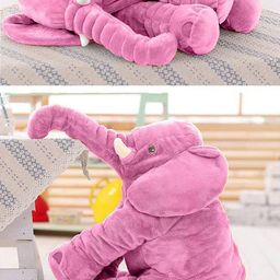 DearJoy Pink Cotton Elephant Shaped Baby Pillow-22