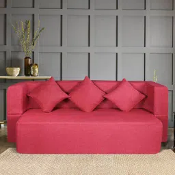 seventh heaven Rest Mantra 10 Inch PU Foam (72x44) 3 Seater Sofa Cum Mattress In Maroon Colour-picture-28