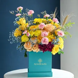 Radiant Blooms Assortment In Blue Box-33