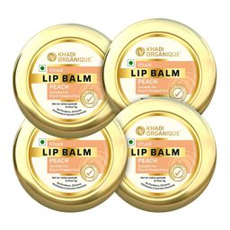 Khadi Organique Set Of 4 Peach Lip Balm with Aloe Vera & Shea Butter - 5g Each-51