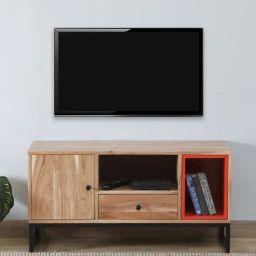woodsworth from pepperfry Commodore Acacia Wood TV Console In Natural Finish With Drawer-picture-49