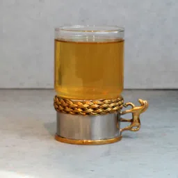 izzhaar Mustang 250ml Gold & Brass Glass Coffee Mug-picture-22