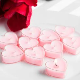 Pink Heart Glass Lavender Aroma (Set of 12) Scented Candles by Aromatic Fables-image-58