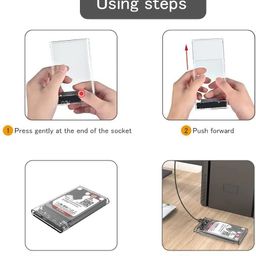 ANCIARY External Portable USB3.0 to SATA Clear Hard Drive Enclosure for 2.5 inches SATA HDD SSD Below 9.5mm Thickness, Support UASP SATA III, Max 4TB, Tool-Free Design image 4