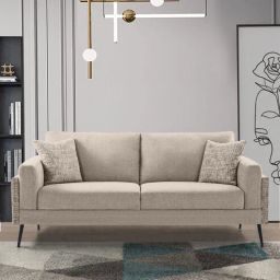casacraft from pepperfry Cannes Fabric 3 Seater Sofa in Beige Colour-picture-26
