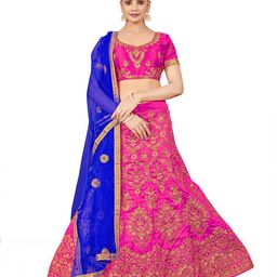 Maroosh Embellished Thread Work Silk Unstitched Lehenga & Blouse With Dupatta-picture-34