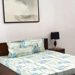 BOMBAY DYEING Epigram Blue Printed Pure Cotton 120 TC King Bedsheet Set 2.74 m X 2.74 m-image-45