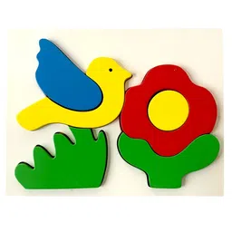 wonderLearn Kids Green & Yellow Bird & Bee Puzzle Skill Development Toys image 2