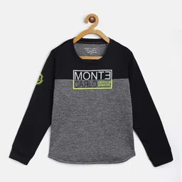 Monte Carlo Boys Charcoal Grey & Black Brand Logo Print Sweatshirt-image-78