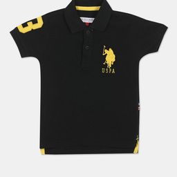 U S Polo Assn Boys Black Polo Collar T-shirt-image-73