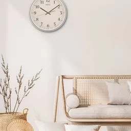 SEIKO Grey & Silver-Toned Traditional Analogue Wall Clock-image-8