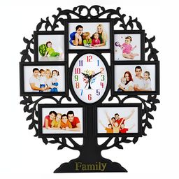 Attractionz Black & White Textured Oval Shaped Contemporary Wall Clock-image-34