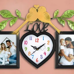 Attractionz Black & White Heart Shaped Contemporary Wall Clock-image-65